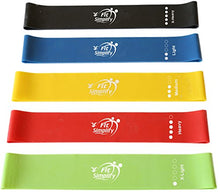 Load image into Gallery viewer, Fit Simplify Resistance Loop Exercise Bands for Home Fitness, Stretching, Strength Training, Physical Therapy, Workout Bands, Pilates Flexbands, Set of 5
