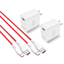 Load image into Gallery viewer, VELOGK [2-Pack] Warp Charger Kit 30W[5V/6A] for Oneplus 8 Pro/8/7 Pro/7T/7T Pro/7/6T/6/5T/5/3T/3/Nord N10 5G, 2X Fast Warp/Dash Charger Adapter + 2X Type C Warp Charging Cables(3.3ft/1m)
