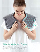 Load image into Gallery viewer, Large Heating Pad for Neck and Shoulders Pain Relief, Sable Heating Wrap for Neck with Auto Shut Off - 6 Temperature Settings
