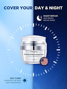 Retinol Cream for Face,Onespring Wrinkle Cream,Firming Cream for Women Anti Aging Collagen with Hyaluronic Acid Day and Night Serum Anti Wrinkle Retinol Complex-Made in USA