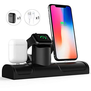 Daite Charging Stand for Apple Products,3 in 1 Charging Dock Stand Compatible with iPhone Xs/Xs Max/Xr/X/8 plus/8/7plus/7/iWatch Series 4/3/2/1. (3 in 1)