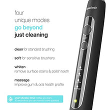 Load image into Gallery viewer, AquaSonic Black Series PRO – Ultra Whitening Toothbrush w UV Sanitizing Base – 4 Modes &amp; Smart Timers – UV Sanitizing &amp; Charging Travel Case – UltraSonic Electric Tooth Brush – 6 Proflex Brush Heads
