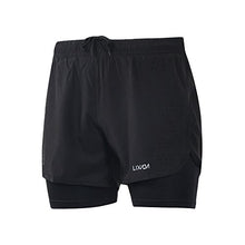 Load image into Gallery viewer, Lixada Men&#39;s 2-in-1 Running Shorts Quick Drying Breathable Active Training Exercise Jogging Cycling Shorts Blue
