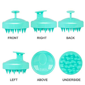 Hair Shampoo Brush, Heeta Scalp Care Brush with Soft Silicone Head Massager for Women, Men, Pets (Green)
