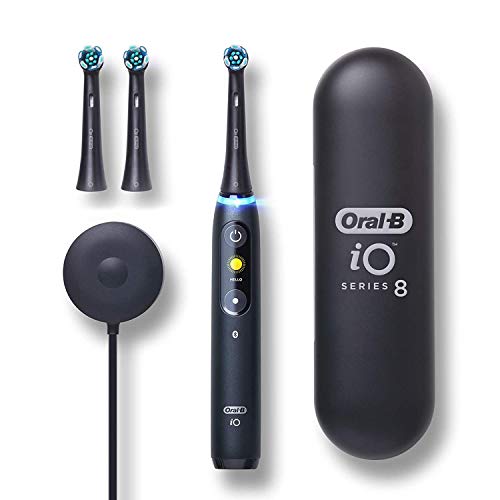 Oral-B iO Series 8 Electric Toothbrush with 2 Replacement Brush Heads, Black Onyx