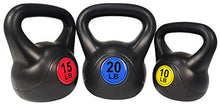 Load image into Gallery viewer, BalanceFrom Wide Grip Kettlebell Exercise Fitness Weight Set, Includes 10 lbs, 15 lbs, 20 lbs
