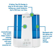 Load image into Gallery viewer, PureGuardian H5225WCA Ultrasonic Warm &amp; Cool Mist Humidifier, 100 Hrs. Run Time, 2 Gal. Tank, 560 Sq. Ft. Coverage, Quiet, Filter Free, Essential Oil Tray, White/Blue
