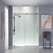 Load image into Gallery viewer, WOODBRIDGE MSDC4876-B Frameless Sliding Glass Shower Door | 44"-48"W x 76"H | Brushed Nickel Finish
