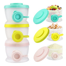 Load image into Gallery viewer, Zooawa Baby Formula Dispenser, Non-Spill Stackable Milk Powder Formula Container and Snack Storage for Travel, BPA Free, 3 Compartment, Light Color
