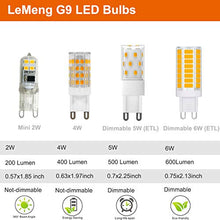 Load image into Gallery viewer, LeMeng G9 LED Light Bulbs 4W 400Lm 2700K Warm White, 40W Halogen Equivalent, AC 120V Bi-Pin G9 Base, Not Dimmable- 6 Pack，
