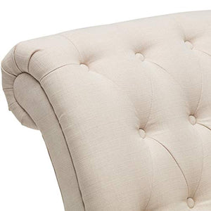Yongqiang Upholstered Chair for Bedroom Living Room Chairs Accent Chair Lounge Chair with Wood Legs Cream Fabric
