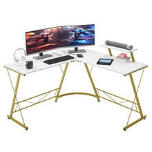 Load image into Gallery viewer, Mr IRONSTONE L-Shaped Desk 50.8" Computer Corner Desk, Home Gaming Desk, Office Writing Workstation with Large Monitor Stand, Space-Saving, Easy to Assemble（Laminate Marble）
