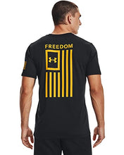 Load image into Gallery viewer, Under Armour Men's New Freedom Flag T-Shirt , Black (003)/Steeltown Gold , Small
