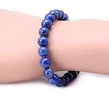 Load image into Gallery viewer, Handmade Lapis Lazuli Bracelet - Gemstone Bracelet - Bead Stretch Bracelet - Friendship Bracelet - Blue Stone Focus Bracelet (8mm)
