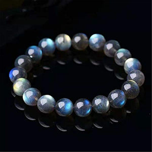 Natural Labradorite Moonstone Crystal Round Bead Bracelet 8mm AAAA