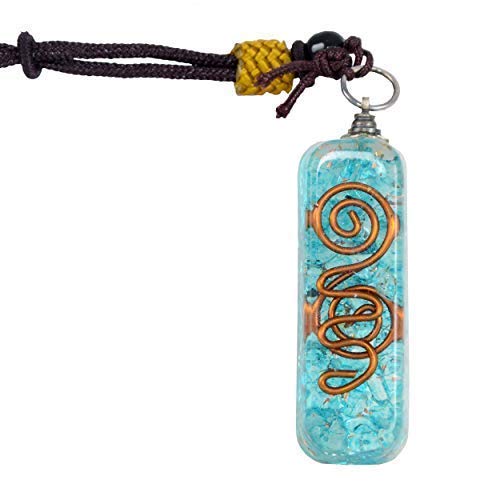Orgone Pendant- Blue Aquamarine Healing Crystal based Orgone Pendant necklace with Orgone Energy-Emf Protection-Inner Growth-Psychic Strength Booster