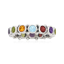 Load image into Gallery viewer, Ross-Simons 1.60 ct. t.w. Multi-Gemstone Eternity Band in Sterling Silver. Size 6
