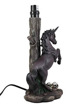 Load image into Gallery viewer, Ebros Gift Eclipse Rearing Macabre Black Unicorn Sculptural Desktop Table Lamp with Full Moon Cloudy Night Sky Printed Shade 19" Tall As Fantasy Home Decor of Unicorns Skulls Dark Magic Halloween
