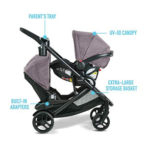 Graco Modes2Grow Travel System | Includes Modes2Grow Stroller and SnugRide SnugLock 35 Infant Car Seat, Kinley