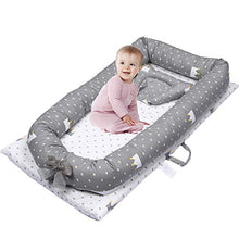 Load image into Gallery viewer, Mooedcoe Baby Nest,Baby Lounger Newborn Baby Cribs Bassinet Co Sleep Breathable &amp; Hypoallergenic Portable Bed 100% Cotton Soft Mattress Bonus with Head Pillow (for 0-28months)
