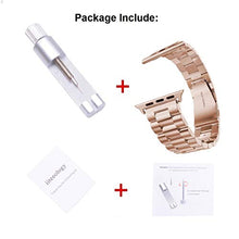 Load image into Gallery viewer, iiteeology Compatible with Apple Watch Band 38mm 40mm, Stainless Steel iWatch Band Replacement Strap for iWatch SE &amp; Series 6 5 4 - Gold
