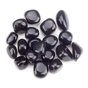 Cherry Tree Collection 1/2 Pound Tumbled Polished Stones | 3/4" - 1" Size Nuggets | Crystals for Decoration, Healing, Reiki, Chakra (Black Obsidian)