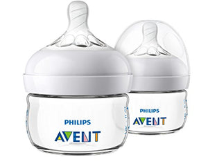 Philips Avent Natural Baby Bottle, Clear, 2oz, 2pk, SCF019/25