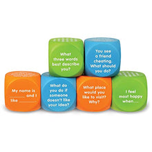 Load image into Gallery viewer, Learning Resources Let's Talk! Cubes, Conversation Cubes, SEL &amp; Autism Therapy, Foam Cubes, 6 Cubes with 36 Prompts, Ages 5+
