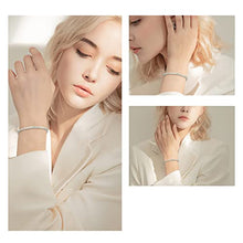 Load image into Gallery viewer, CiNily Thin Open Cuff Bracelets for Women Girls-White Gold Plated Opal Small Bangle Bracelets Adjustable Hypoallergenic Gemstone Bracelet
