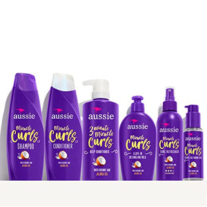 Aussie Miracle Curls Collection: Shampoo, Conditioner, Deep Conditioner, Spray Gel, Detangling Milk, and Oil Hair Treatment