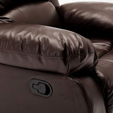 Load image into Gallery viewer, Bonzy Home Air Leather Recliner Chair Overstuffed Heavy Duty Recliner - Faux Leather Home Theater Seating - Manual Bedroom &amp; Living Room Chair Reclining Sofa (Red Brown)
