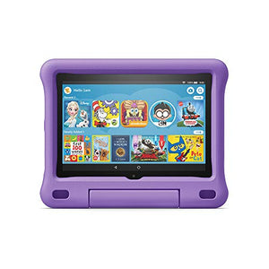 Fire HD 8 Kids tablet, 8" HD display, ages 3-7, 32 GB, includes a 1-year subscription to Amazon Kids+ content, Purple Kid-Proof Case, (2020 release)