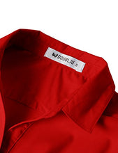 Load image into Gallery viewer, Doublju Womens Slim Fit Plus Size Office Work Wear 3/4 Sleeve Collared Blouse Shirt RED X-Large
