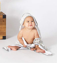 Load image into Gallery viewer, Burt's Bees Baby - Hooded Towels, Absorbent Knit Terry, Super Soft Single Ply, 100% Organic Cotton (Honey Bee/Grey, 2-Pack)
