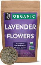 Load image into Gallery viewer, Organic Lavender Flowers Dried | Perfect for Tea, Baking, Lemonade, DIY Beauty, Sachets &amp; Fresh Fragrance | 100% Raw From France | Large 4oz Resealable Kraft Bag | by FGO
