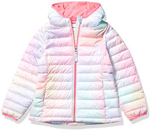 Load image into Gallery viewer, Amazon Essentials Girls' Lightweight Water-Resistant Packable Hooded Puffer Jacket, Pink, Ombre, Small
