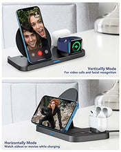 Load image into Gallery viewer, [2022 NEW] 3 in 1 Wireless Charging Station for Multiple Devices Apple, Charging Stand for iPhone and Apple Watch 7/6/SE/5/4/3/2/1, Portable Charging Dock for AirPods Pro/3/2/1 (with 18W Fast Charger)
