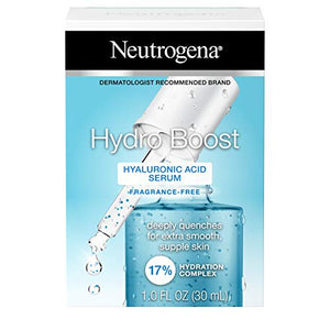 Neutrogena Hydro Boost Hyaluronic Acid Serum with 17% Hydration Complex, Lightweight Daily Hyaluronic Acid Facial Serum for Dry Skin, Oil-Free Fragrance-Free, 1 Fl Oz