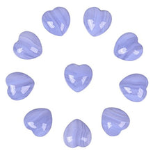 Load image into Gallery viewer, Natural Blue Lace Agate Gemstone Healing Crystal 0.8 Inch Mini Puffy Heart Pocket Stone Iron Gift Box (Pack of 10)
