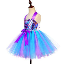 Load image into Gallery viewer, Mermaid Dress for Little Girls Mermaid Tutu Costume Halloween Birthday Party Outfit Purple 3-4Years
