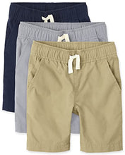 Load image into Gallery viewer, The Children's Place boys Pull On Jogger Shorts, Fin Gray/Flax/Tidal, 7
