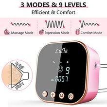 Load image into Gallery viewer, Double Electric Breast Pump with 10 Breastmilk Storage Bags, 2 Flanges and Milk Extractor, Breastfeeding Pump with 3 Modes, 9 Levels, Portable Breast Pump Strong Suction Power, Quiet, Pain Free（Pink）
