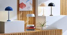 Load image into Gallery viewer, Amazon Brand – Rivet Modern Table Lamp with USB and Bulb, 18&quot;H, White
