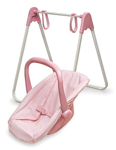 Badger Basket Doll Swing and Carrier - Pink Gingham (fits American Girl Dolls)
