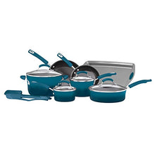 Load image into Gallery viewer, Rachael Ray Brights Nonstick Cookware Pots and Pans Set, 14 Piece, Marine Blue
