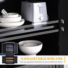 Load image into Gallery viewer, HOMCOM 72" Traditional Freestanding Kitchen Pantry Cabinet Cupboard with Doors and 3 Adjustable Shelves, Black

