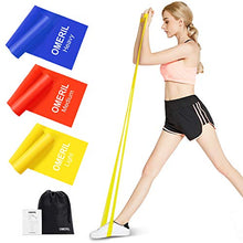 Load image into Gallery viewer, OMERIL Resistance Bands Set, 3 Pack Latex Exercise Bands with 3 Resistance Levels, Skin-Friendly Elastic Bands with Carrying Pouch for Home Workout, Strength Training, Physical Therapy, Yoga, Pilates

