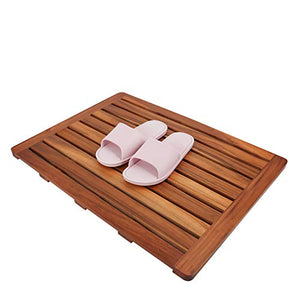 Utoplike Teak Wood Bath Mat, Shower Mat Non Slip for Bathroom, Wooden Floor Mat Square Large for Spa Home or Outdoor (24"x18")