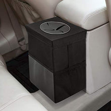 Load image into Gallery viewer, Car Trash Can with Lid - Car Trash Bag Hanging with Storage Pockets Leak-Proof Car Organizer Collapsible and Portable Waterproof Car Garbage Bin, 2.6 Gal Large Capacity Multipurpose Trash Bin for Car
