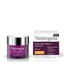 Load image into Gallery viewer, Neutrogena Triple Age Repair Anti-Aging Daily Facial Moisturizer with SPF 25 Sunscreen &amp; Vitamin C, Firming Face &amp; Neck Cream for Dark Spots with Glycerin &amp; Shea Butter, 1.7 oz
